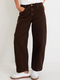 AMONG THE BRAVE VARSITY FORWARD SEAM BARREL JEANS