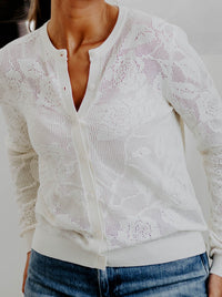 BRIDGE & LORD LACY KNIT CARDI
