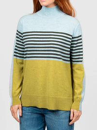 BRIDGE & LORD STRIPE COLOUR BLOCK KNIT