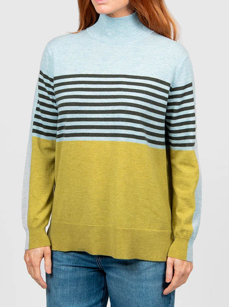 BRIDGE & LORD STRIPE COLOUR BLOCK KNIT