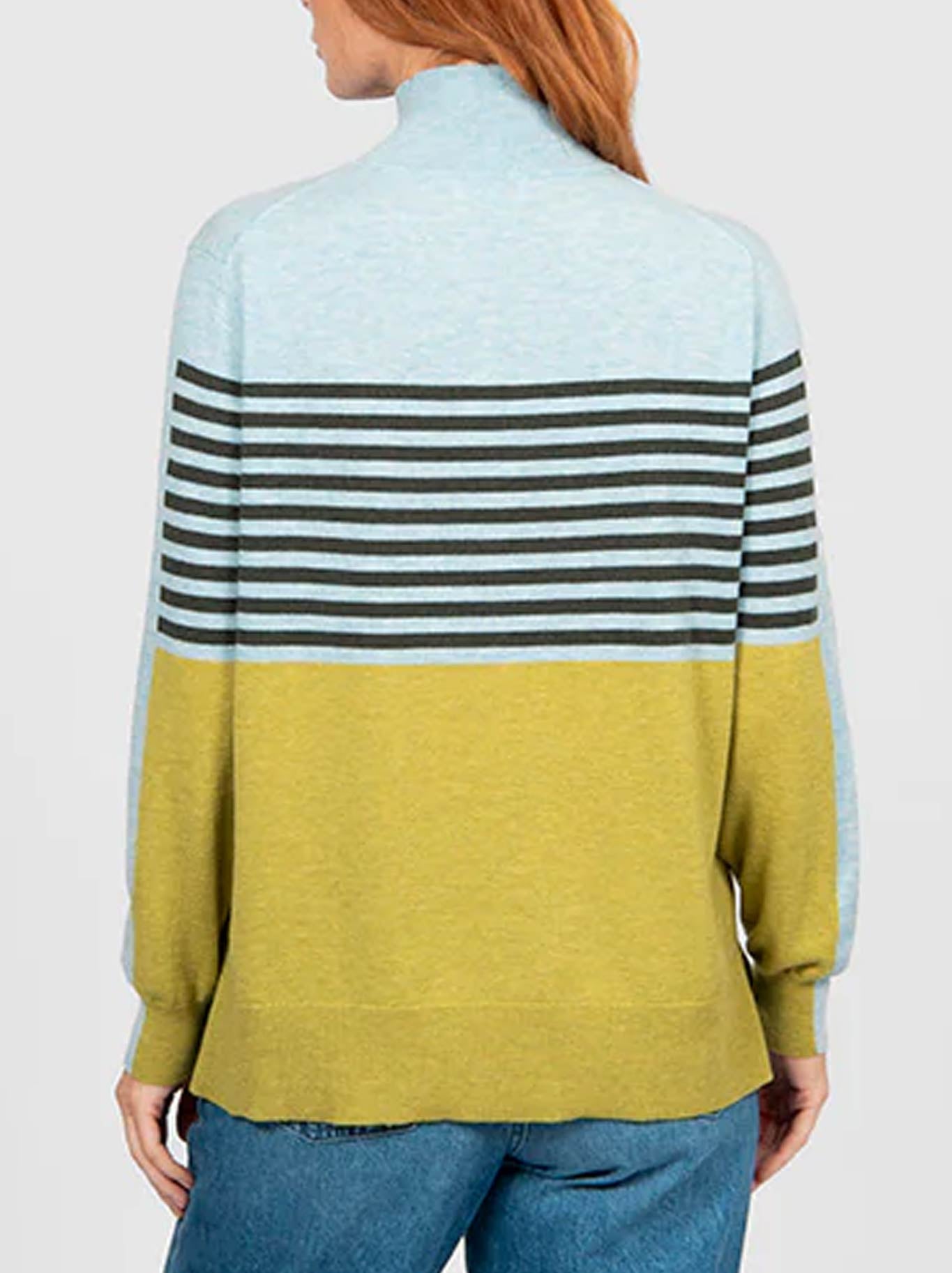 BRIDGE & LORD STRIPE COLOUR BLOCK KNIT