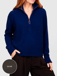 BRIDGE & LORD 1/2 ZIP RAGLAN WITH CUFFS