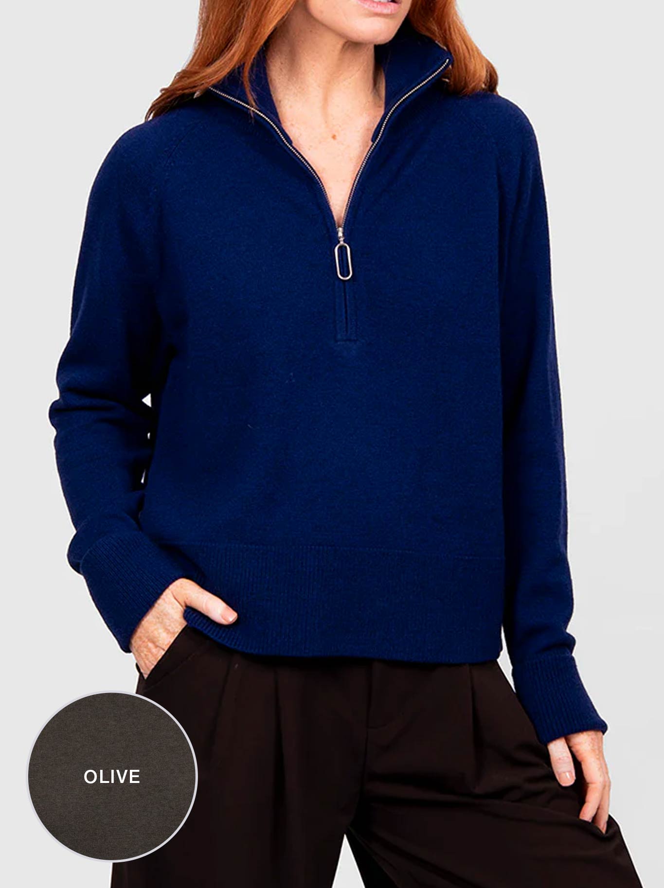 BRIDGE & LORD 1/2 ZIP RAGLAN WITH CUFFS
