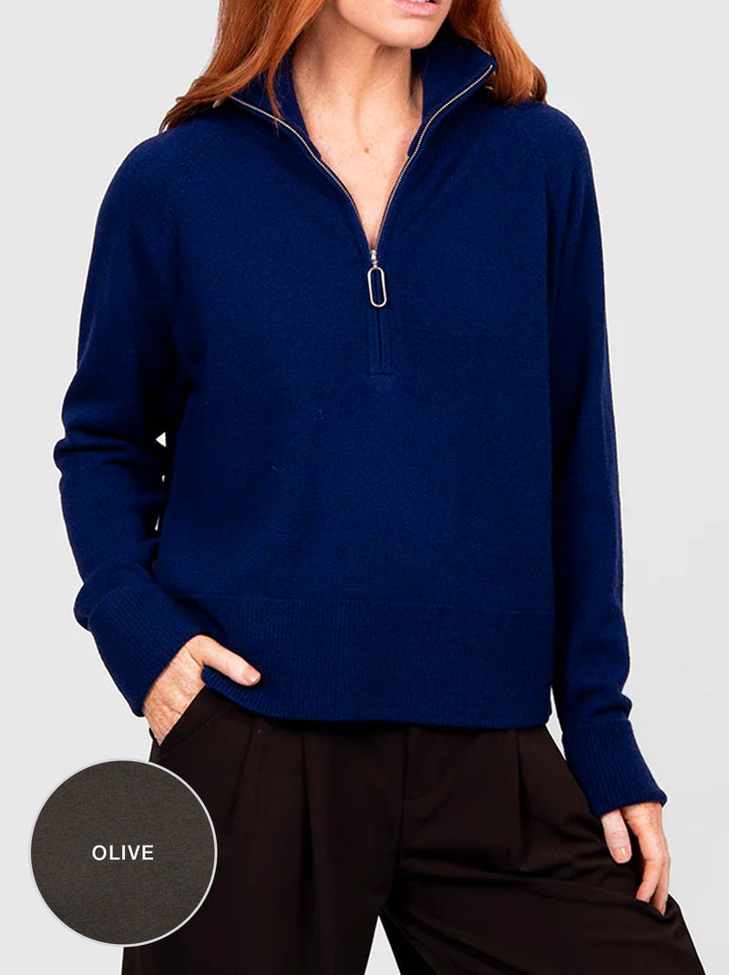 BRIDGE & LORD 1/2 ZIP RAGLAN WITH CUFFS