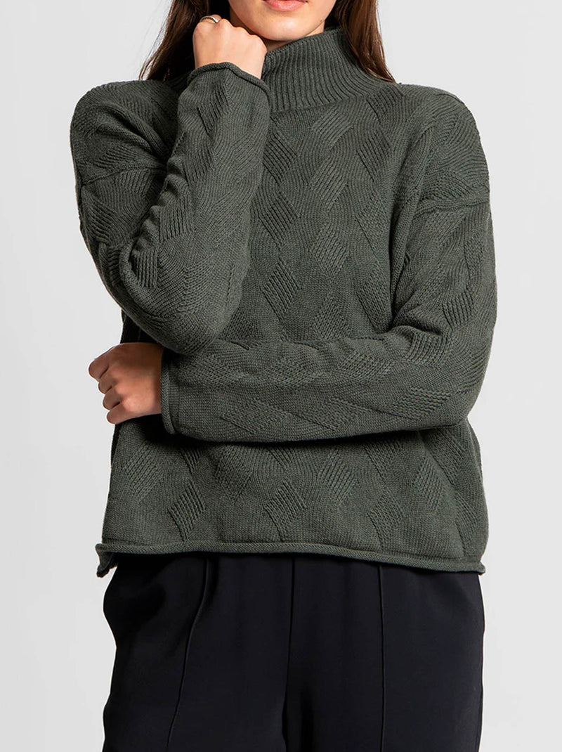 FIELDS CHEVRON CABLE PULLOVER