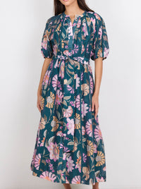 BY ROSA INTUITION PUFF SLEEVE MAXI DRESS