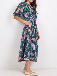 BY ROSA INTUITION PUFF SLEEVE MAXI DRESS