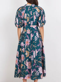 BY ROSA INTUITION PUFF SLEEVE MAXI DRESS