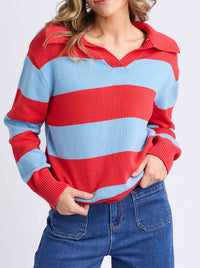 ELM STRIPED KNIT POLO