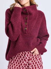 ELM BRON BUTTON KNIT