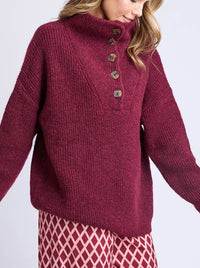 ELM BRON BUTTON KNIT