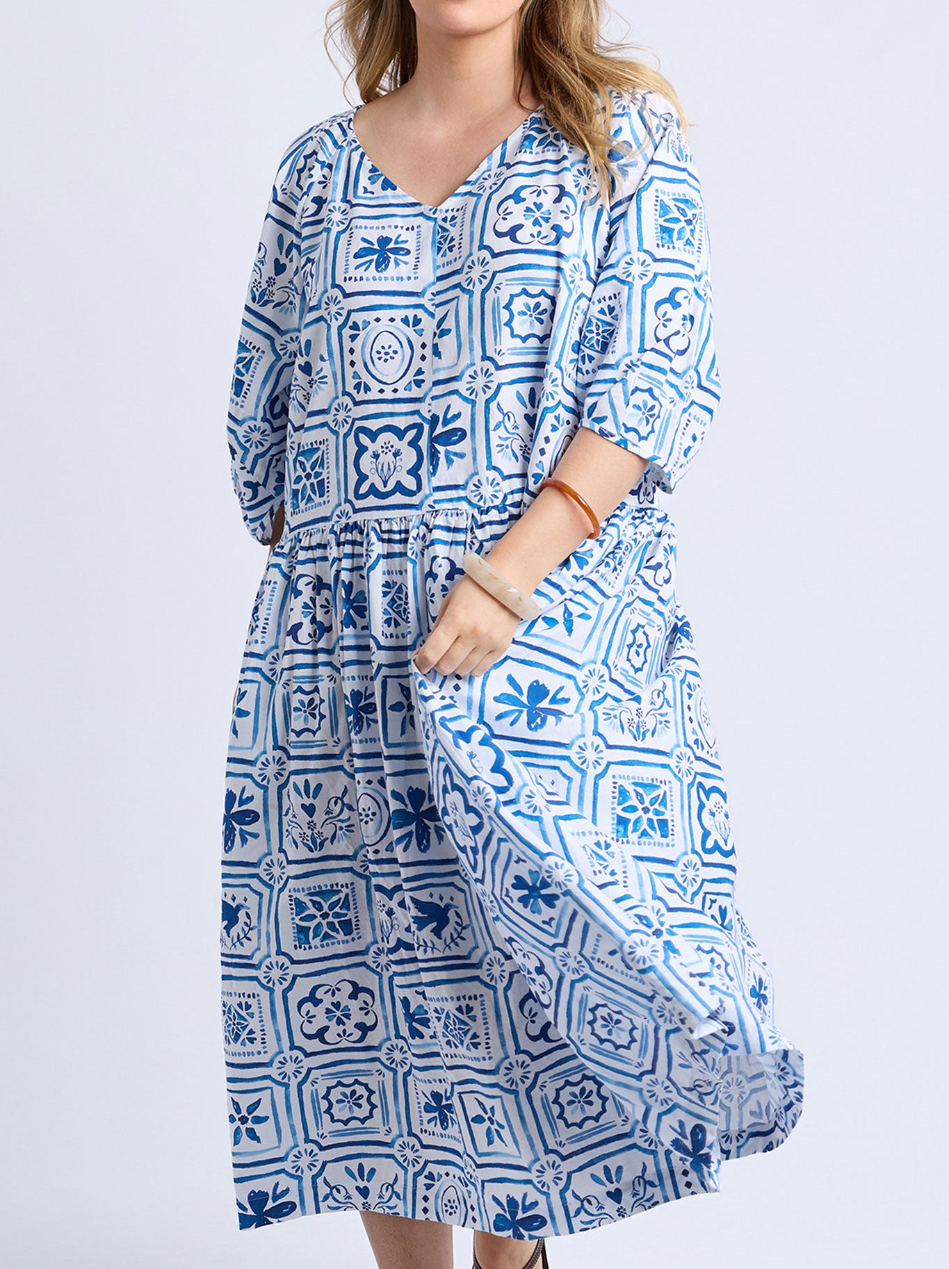 ELM DOLCE TILE MIDI DRESS