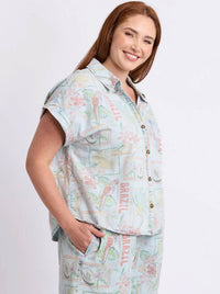 ELM JADE PRINTED DENIM SHIRT