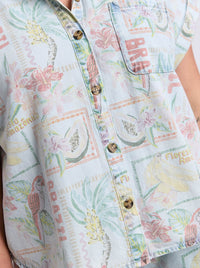 ELM JADE PRINTED DENIM SHIRT