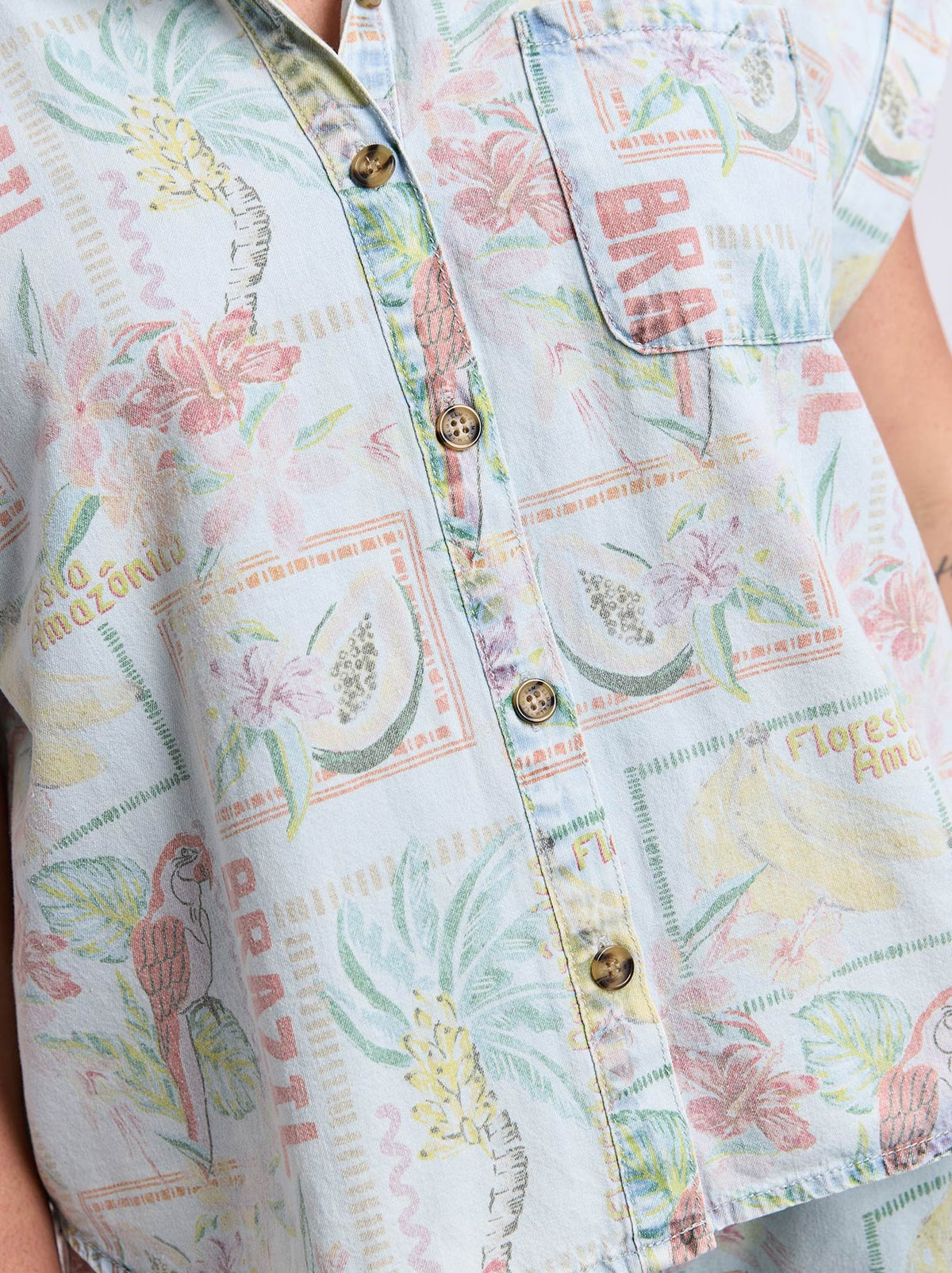 ELM JADE PRINTED DENIM SHIRT
