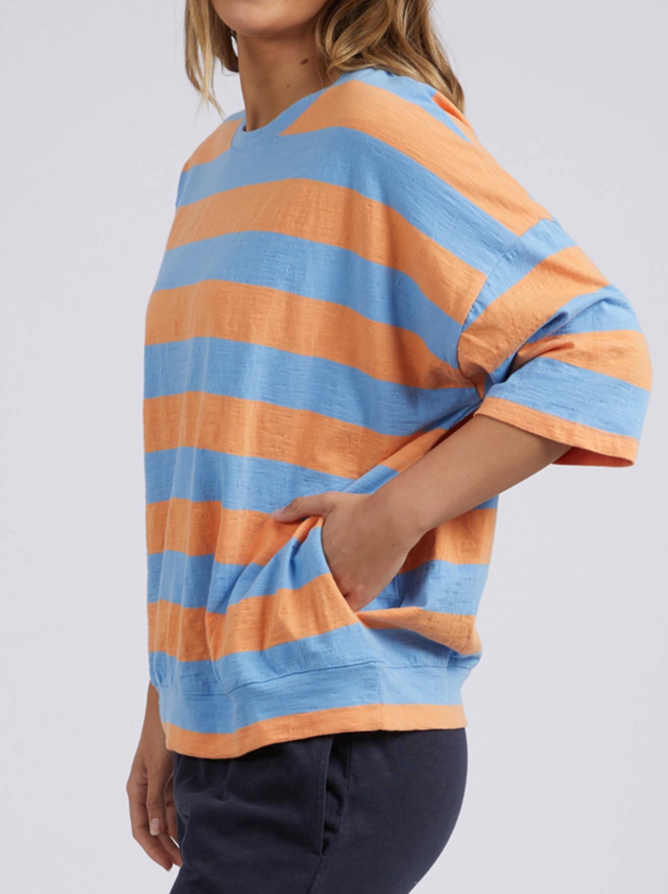 ELM MAZIE BLOCK STRIPE SWEAT