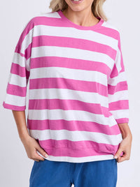 ELM MAZIE BLOCK STRIPE SWEAT