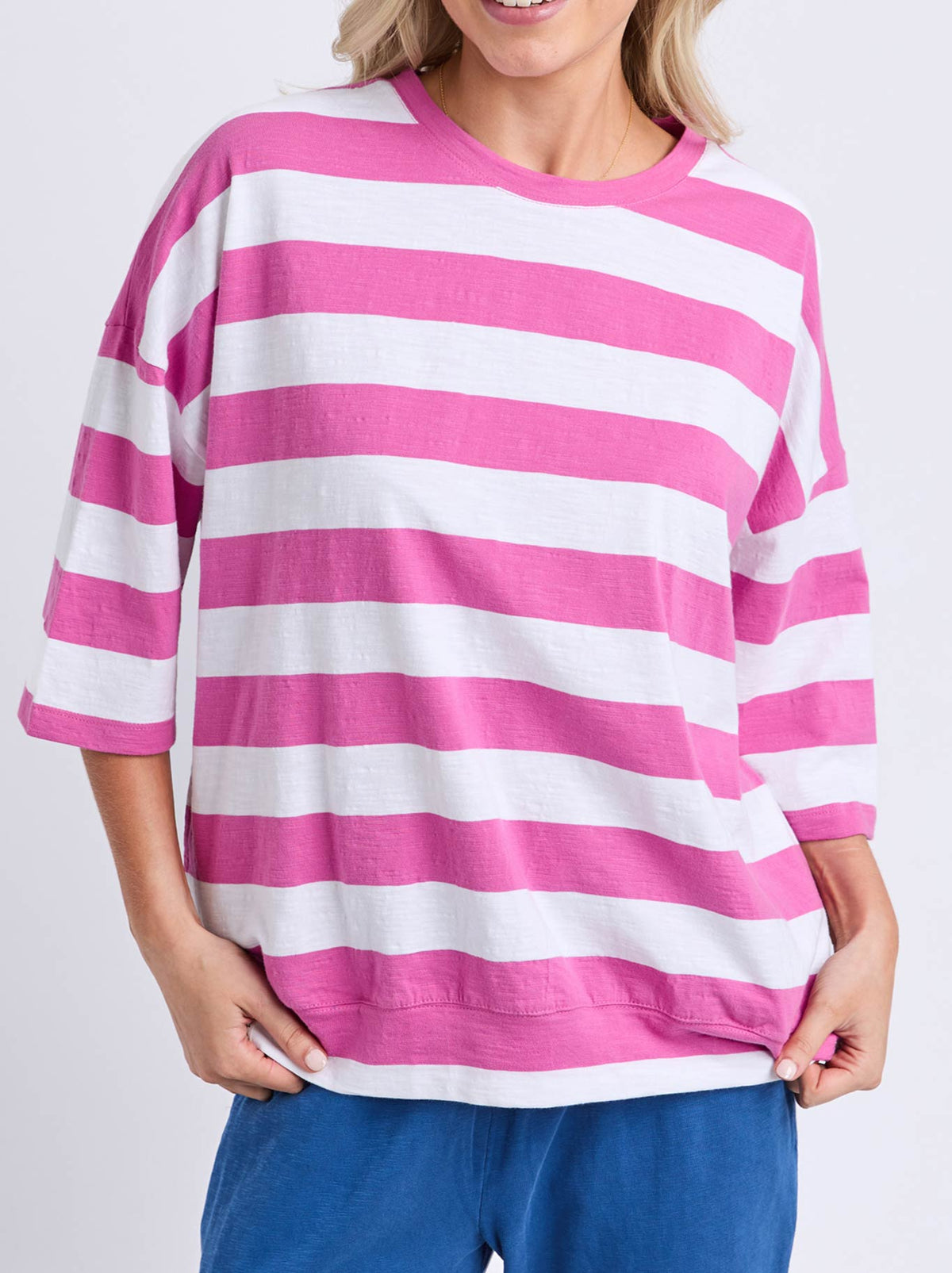 ELM MAZIE BLOCK STRIPE SWEAT