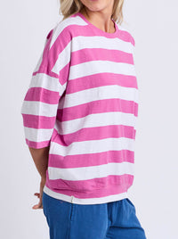 ELM MAZIE BLOCK STRIPE SWEAT