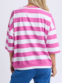 ELM MAZIE BLOCK STRIPE SWEAT