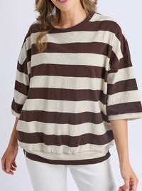 ELM MAZIE BLOCK STRIPE SWEAT