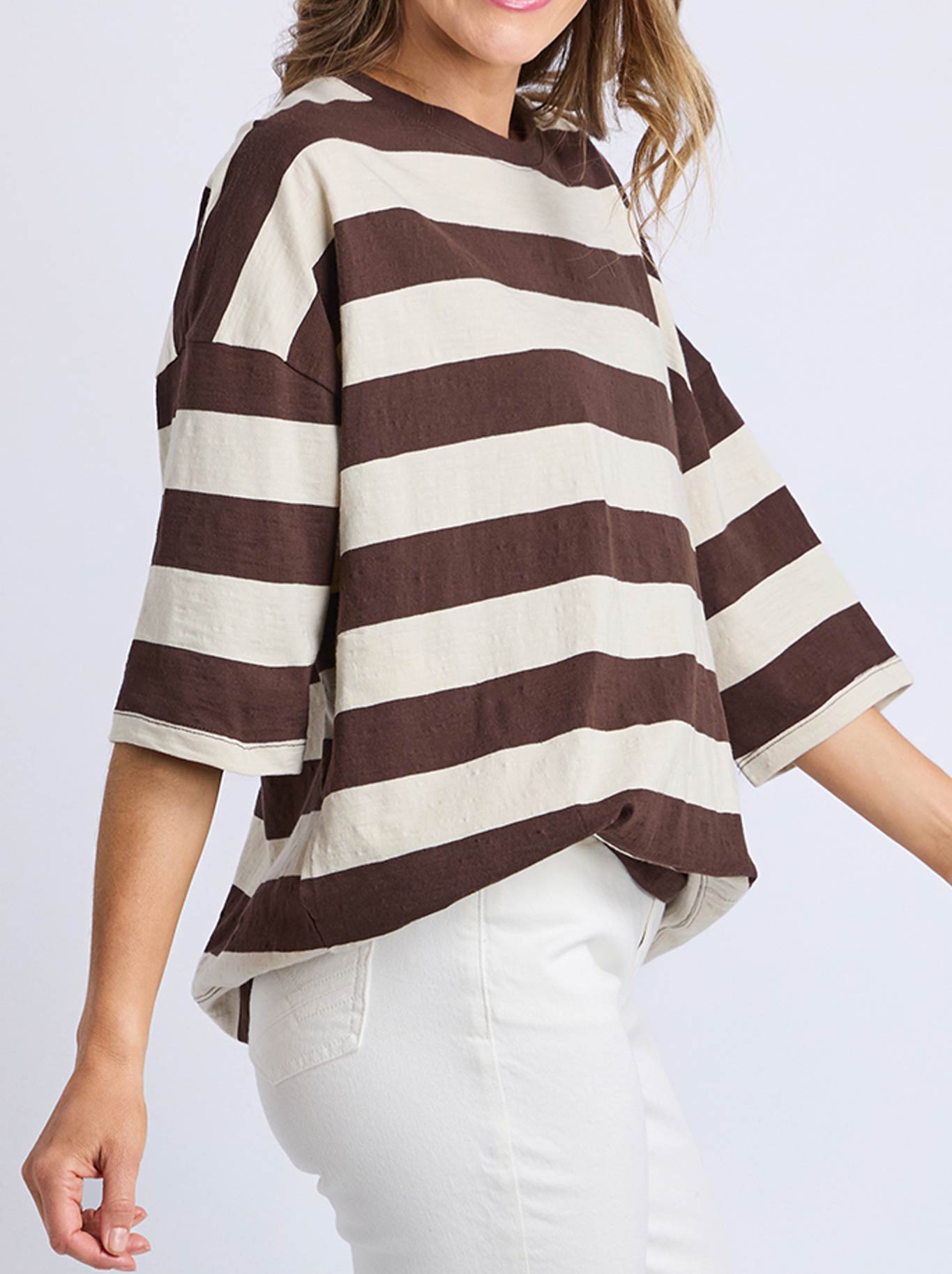 ELM MAZIE BLOCK STRIPE SWEAT