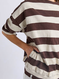 ELM MAZIE BLOCK STRIPE SWEAT