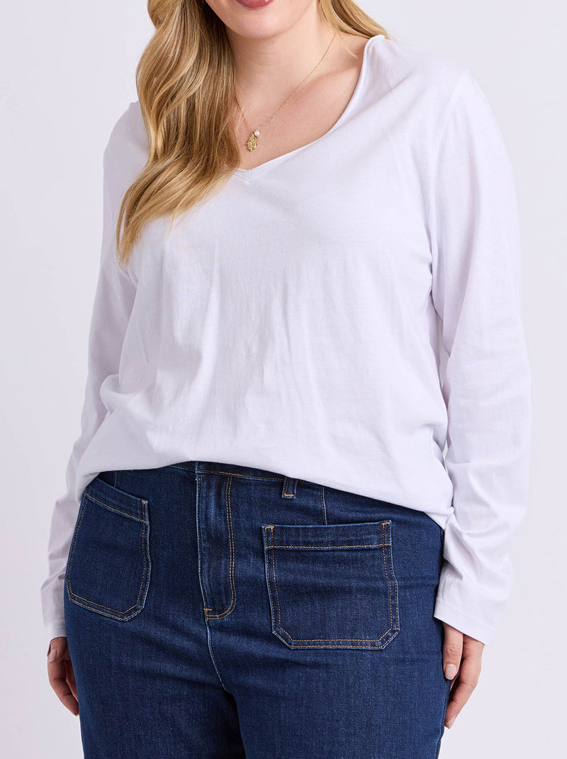 ELM PIMA LONG SLEEVE VEE TEE