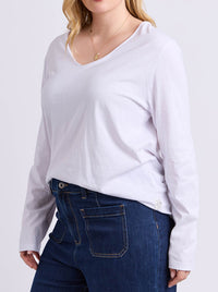 ELM PIMA LONG SLEEVE VEE TEE