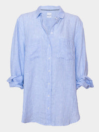 HUT STRIPE LINEN BOYFRIEND SHIRT