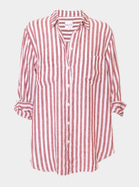 HUT STRIPE LINEN BOYFRIEND SHIRT