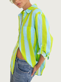 HUT STRIPE BOYFRIEND SHIRT