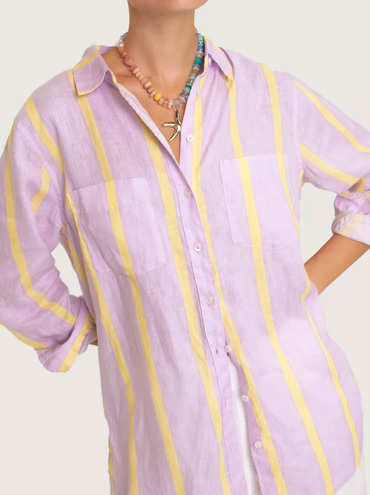 HUT STRIPE BOYFRIEND SHIRT