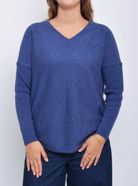 JAMES MELBOURNE CURVED HEM VEE NECK