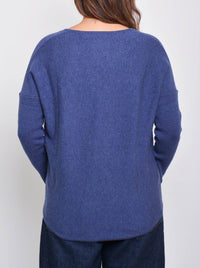 JAMES MELBOURNE CURVED HEM VEE NECK