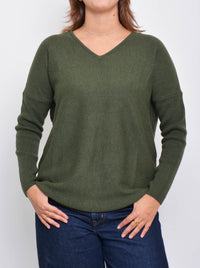 JAMES MELBOURNE CURVED HEM VEE NECK