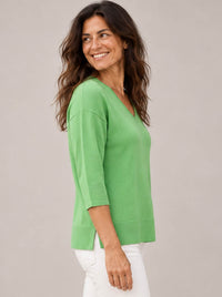 JAMES MELBOURNE V NECK 3/4 SLEEVE PULLOVER