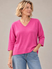 JAMES MELBOURNE V NECK 3/4 SLEEVE PULLOVER