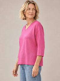 JAMES MELBOURNE V NECK 3/4 SLEEVE PULLOVER
