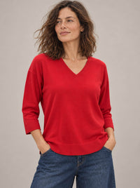 JAMES MELBOURNE V NECK 3/4 SLEEVE PULLOVER