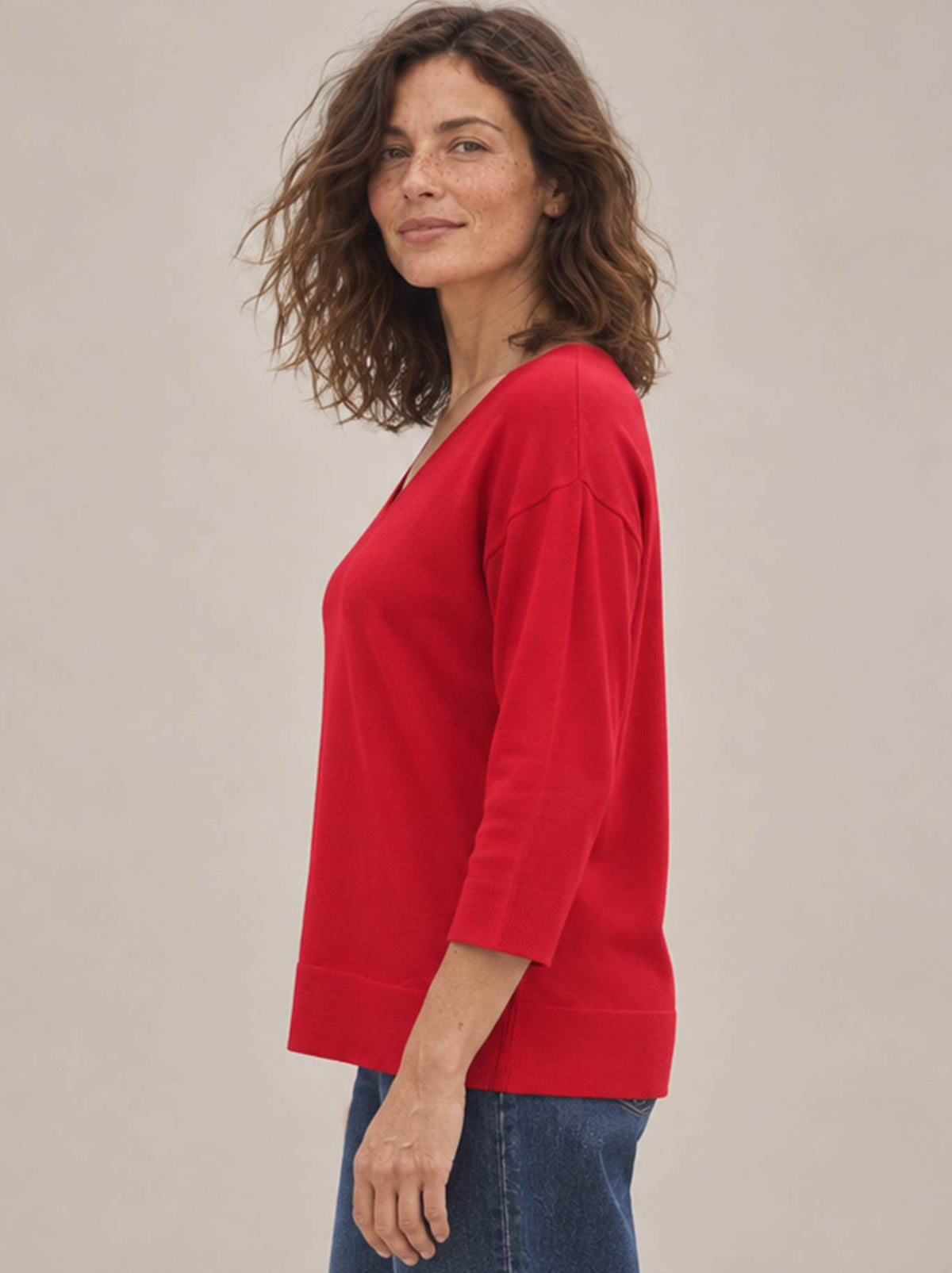 JAMES MELBOURNE V NECK 3/4 SLEEVE PULLOVER