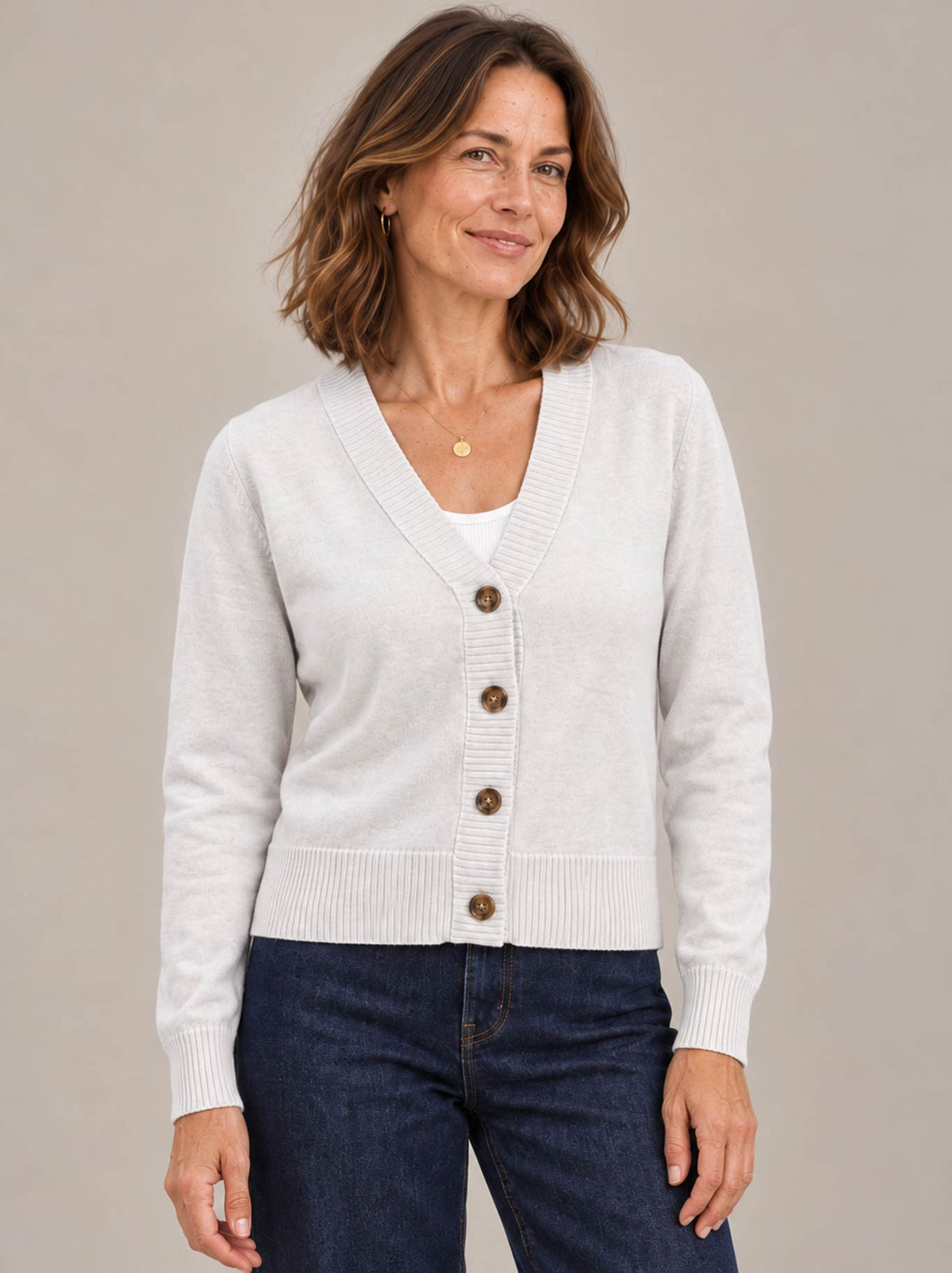 JAMES MELBOURNE V BUTTON CARDI