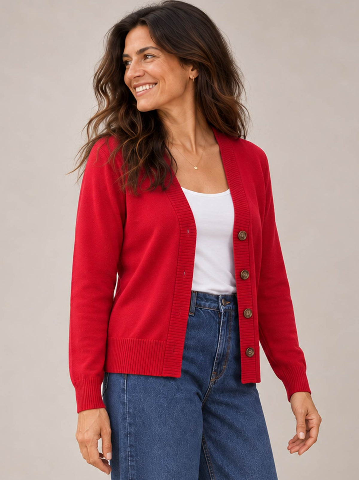 JAMES MELBOURNE V BUTTON CARDI