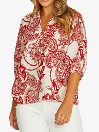JUMP BOHEMIA RUFFLE NECK TOP