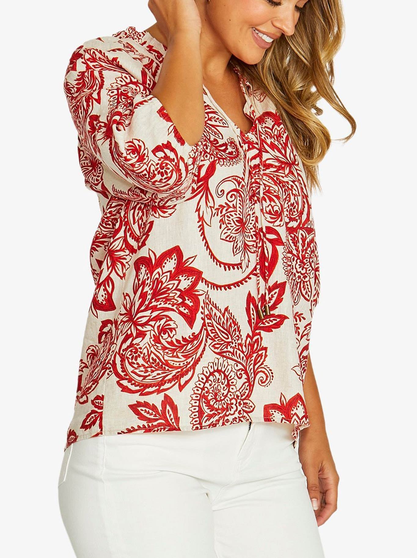 JUMP BOHEMIA RUFFLE NECK TOP