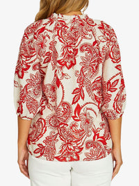 JUMP BOHEMIA RUFFLE NECK TOP
