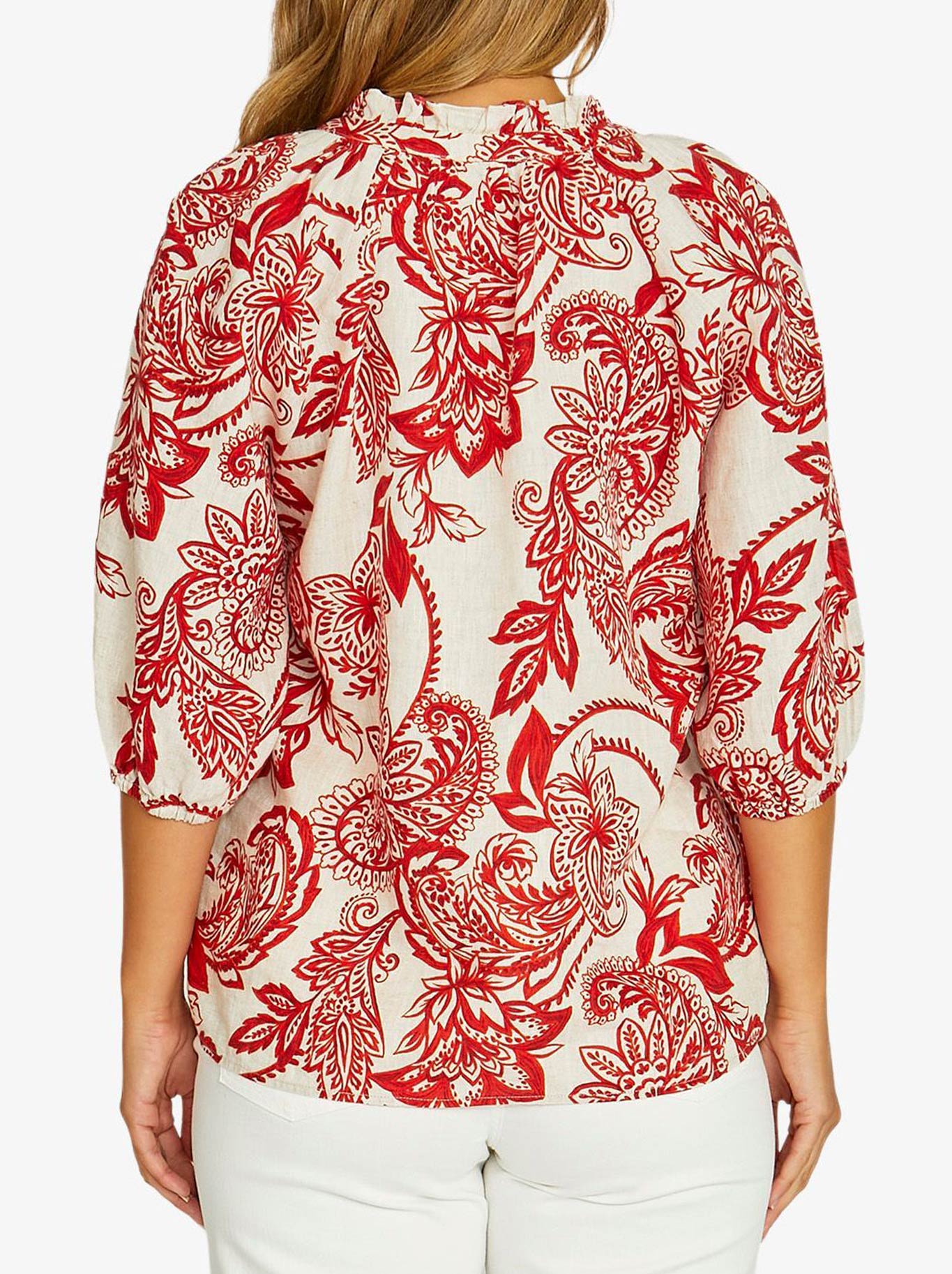 JUMP BOHEMIA RUFFLE NECK TOP
