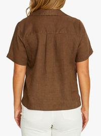JUMP OPEN COLLAR SHORT SLEEVE TOP