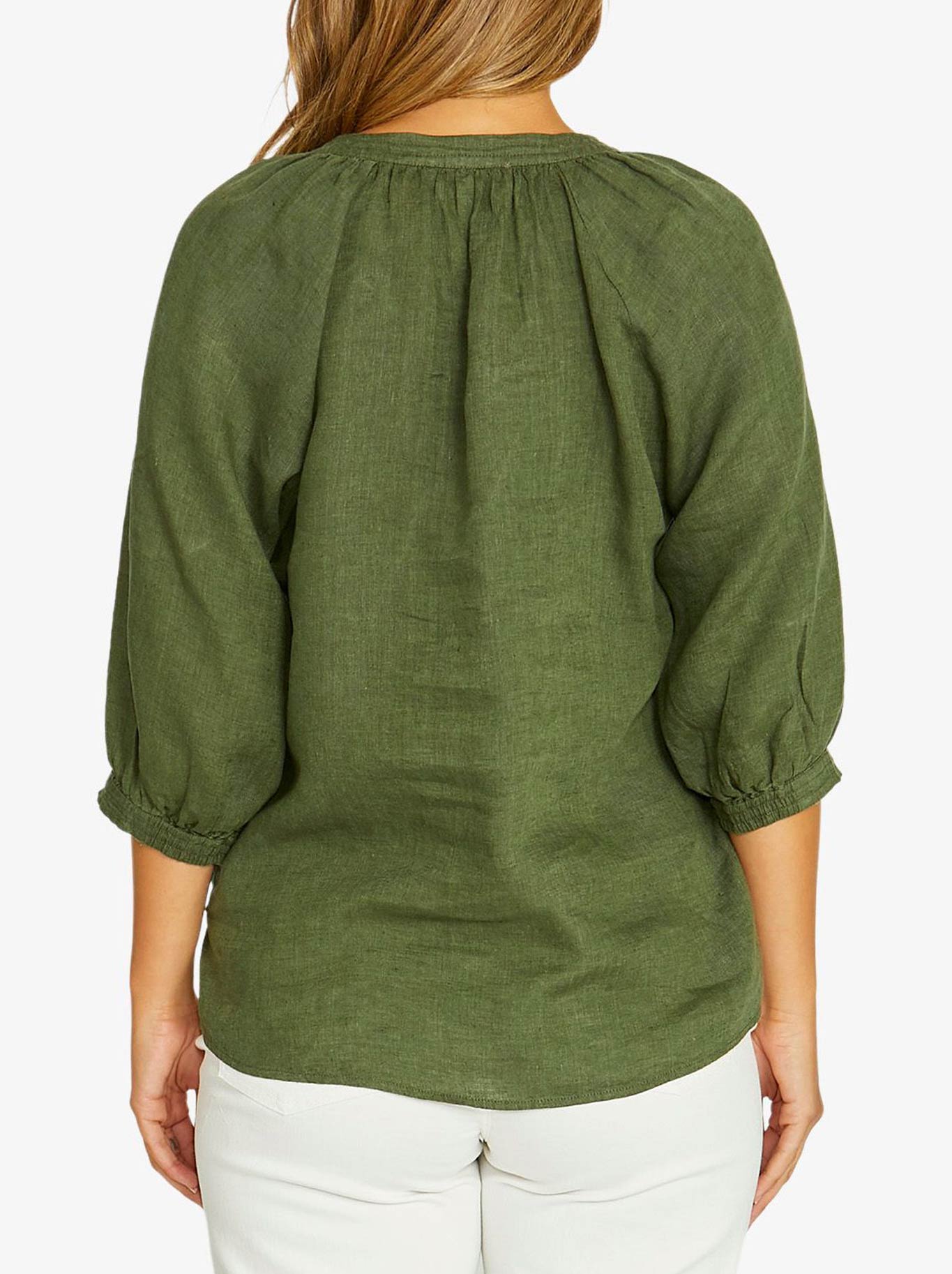 JUMP RAGLAN BUTTON NECK TOP