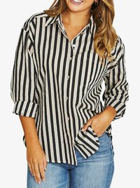 JUMP RIBBON STRIPE LONG SLEEVE SHIRT